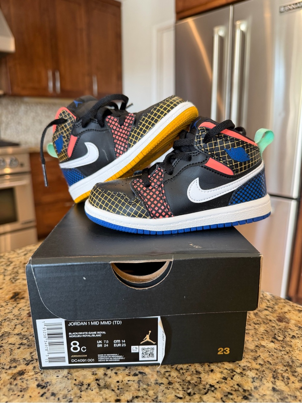 Nike Jordan 1 Mid Toddler Multicolor Retro Sneakers